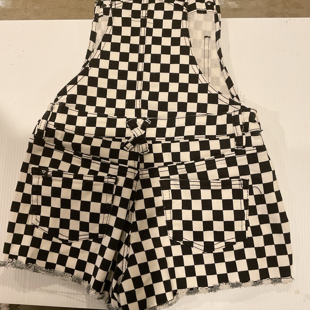 Blackheart Black and White Checkered Overalls - Picture 2 of 2